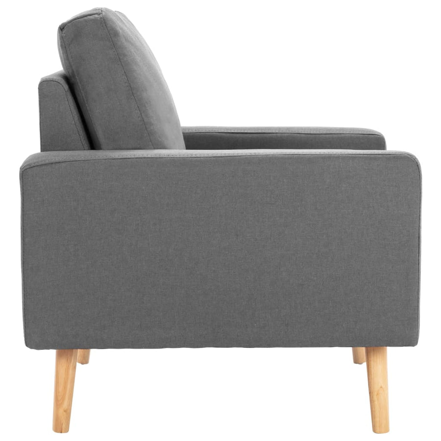 2-Delig Bankstel Stof Lichtgrijs Fauteuil + tweezitsbank