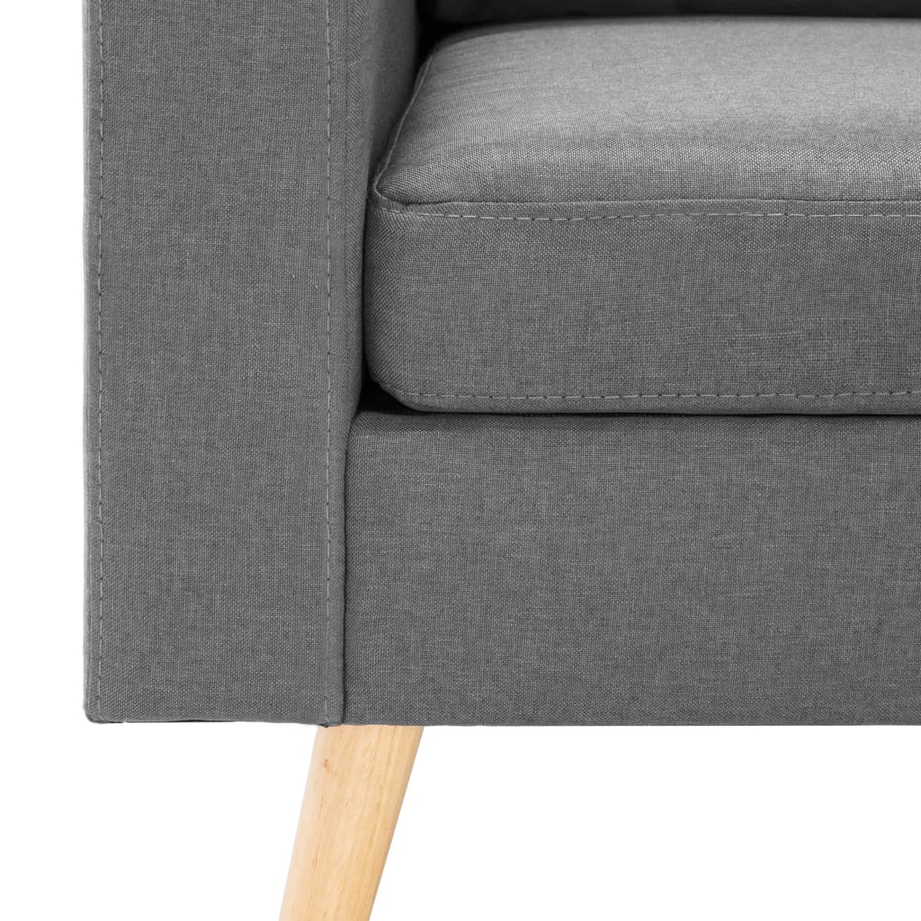 2-Delig Bankstel Stof Lichtgrijs Fauteuil + tweezitsbank