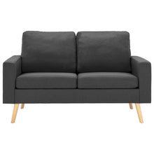 2-Delig Bankstel Stof Donkergrijs Fauteuil + tweezitsbank