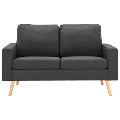2-Delig Bankstel Stof Donkergrijs Fauteuil + tweezitsbank