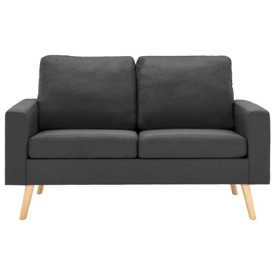 2-Delig Bankstel Stof Donkergrijs Fauteuil + tweezitsbank