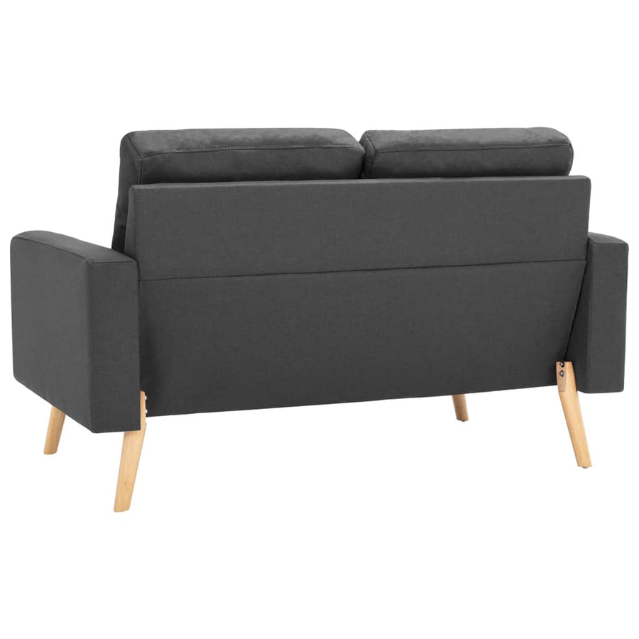 2-Delig Bankstel Stof Donkergrijs Fauteuil + tweezitsbank
