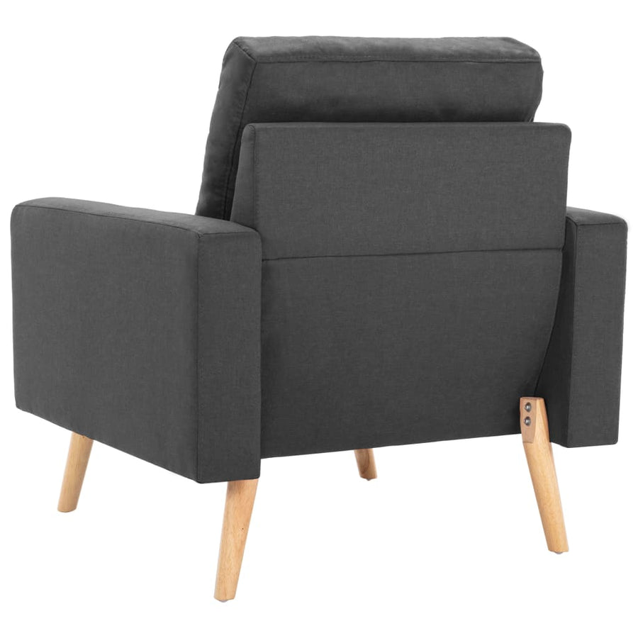 2-Delig Bankstel Stof Donkergrijs Fauteuil + tweezitsbank