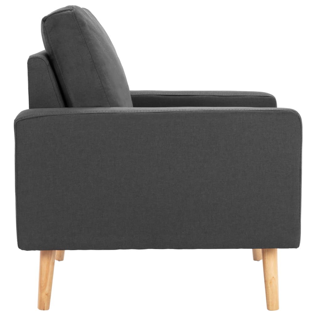 2-Delig Bankstel Stof Donkergrijs Fauteuil + tweezitsbank