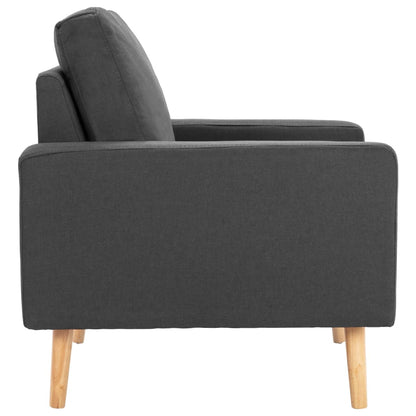 2-Delig Bankstel Stof Donkergrijs Fauteuil + tweezitsbank