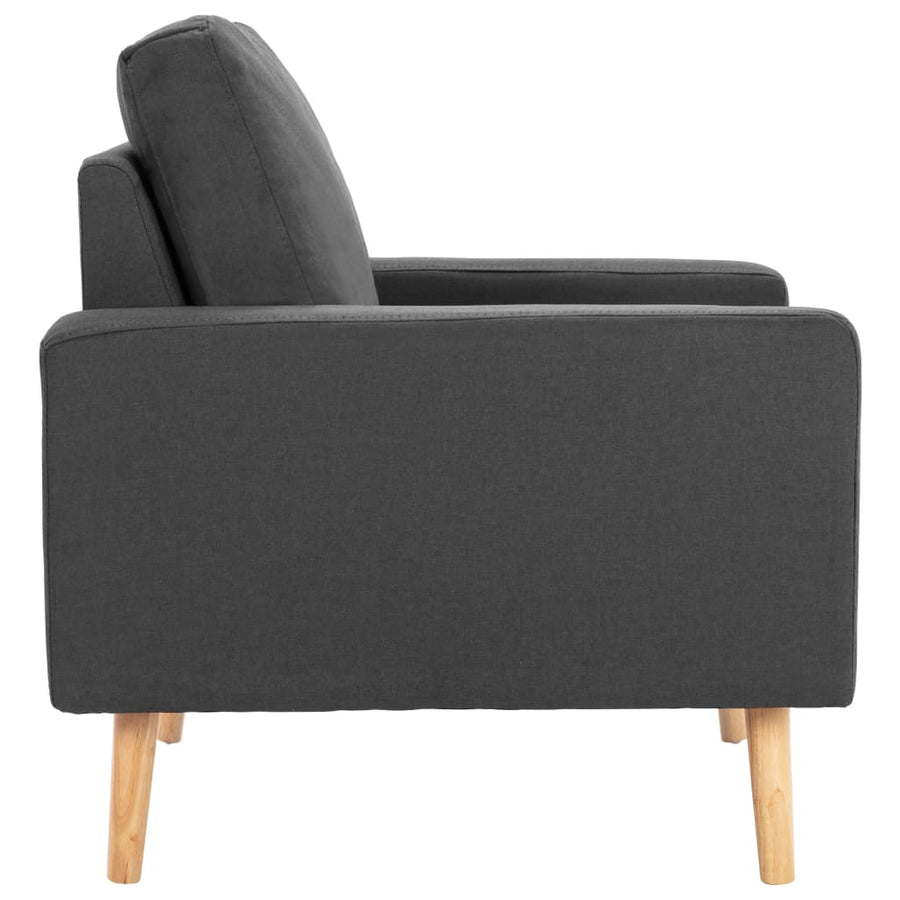 2-Delig Bankstel Stof Donkergrijs Fauteuil + tweezitsbank