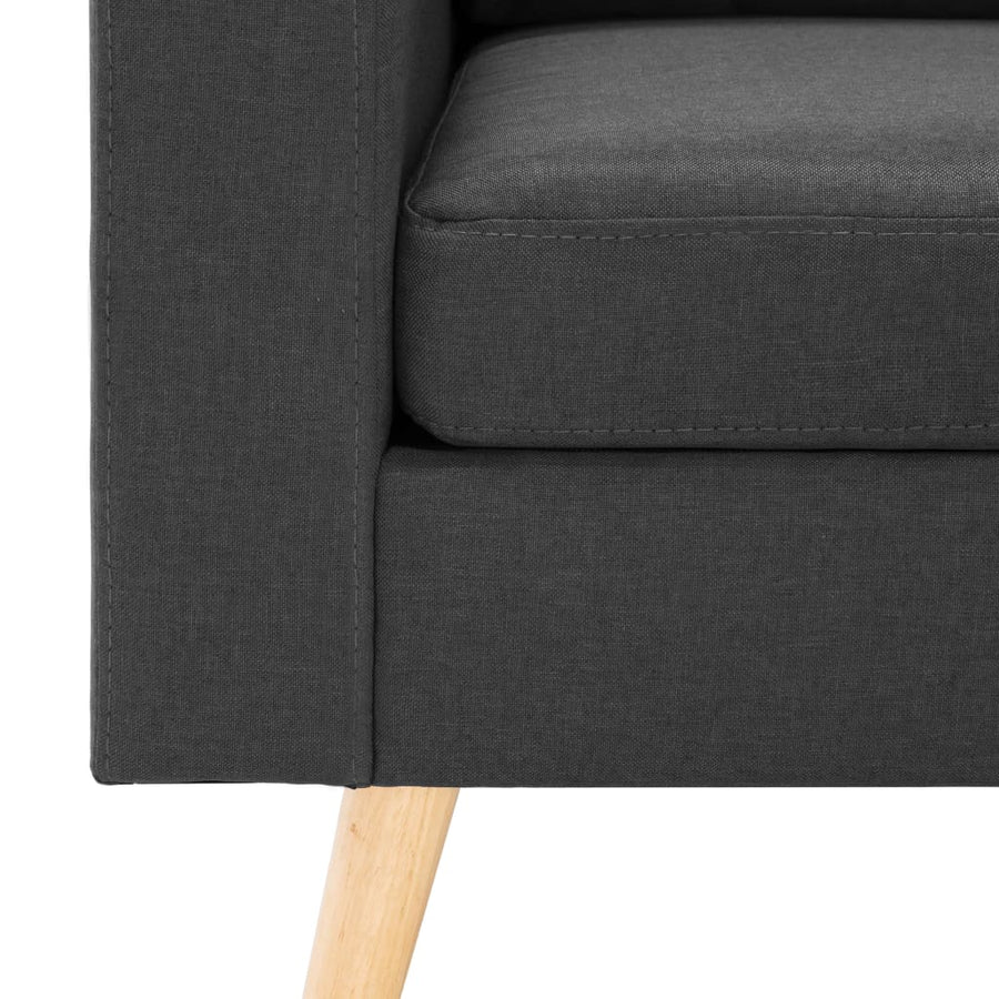 2-Delig Bankstel Stof Donkergrijs Fauteuil + tweezitsbank