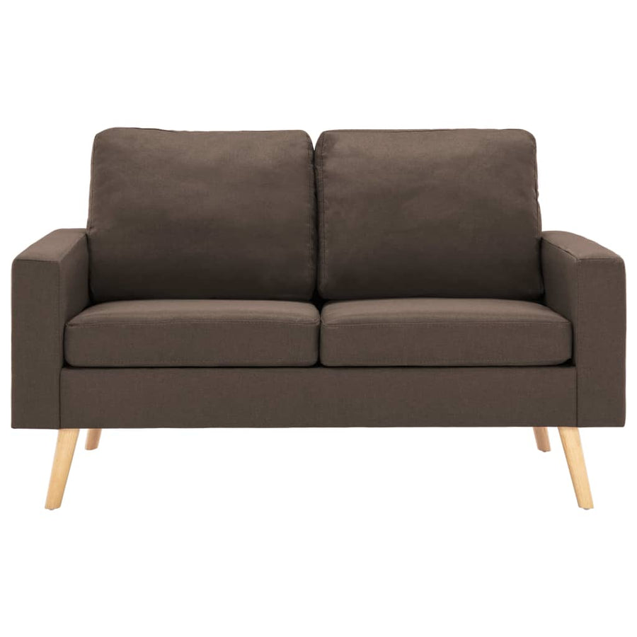 2-Delig Bankstel Stof Bruin Fauteuil + tweezitsbank