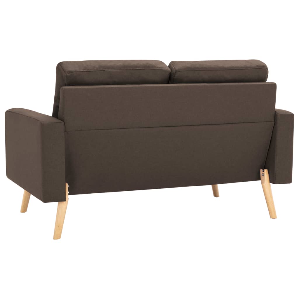 2-Delig Bankstel Stof Bruin Fauteuil + tweezitsbank
