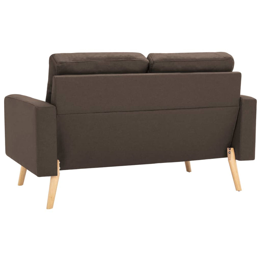 2-Delig Bankstel Stof Bruin Fauteuil + tweezitsbank
