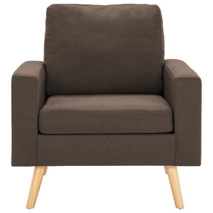 2-Delig Bankstel Stof Bruin Fauteuil + tweezitsbank