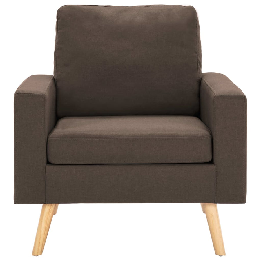 2-Delig Bankstel Stof Bruin Fauteuil + tweezitsbank