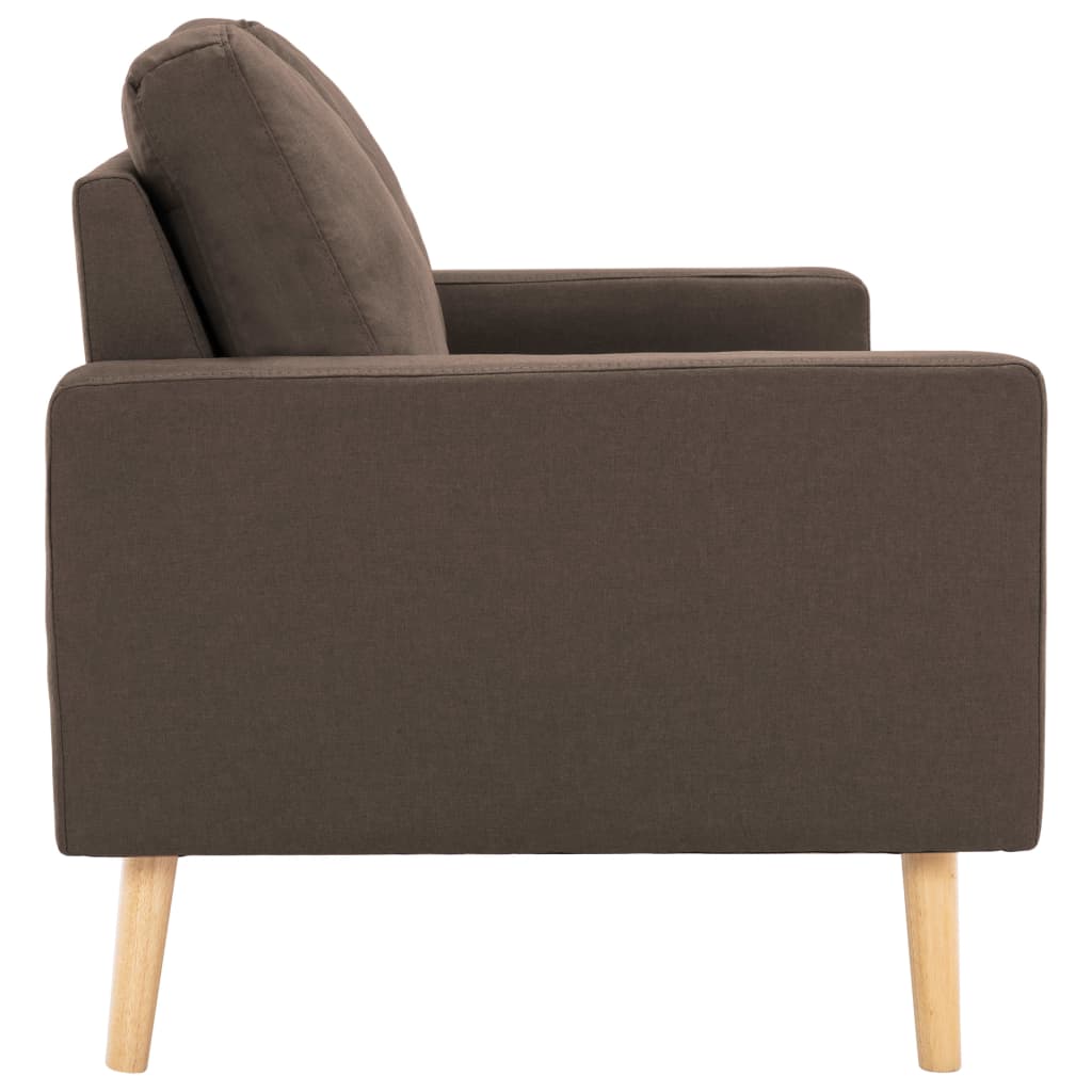 2-Delig Bankstel Stof Bruin Fauteuil + tweezitsbank