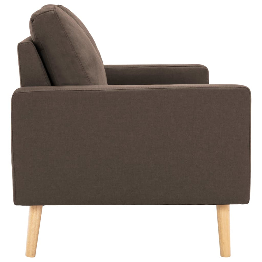 2-Delig Bankstel Stof Bruin Fauteuil + tweezitsbank