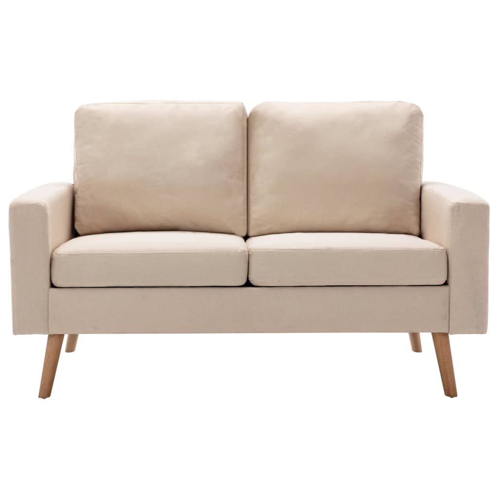 2-Delig Bankstel Stof Crème Fauteuil + tweezitsbank