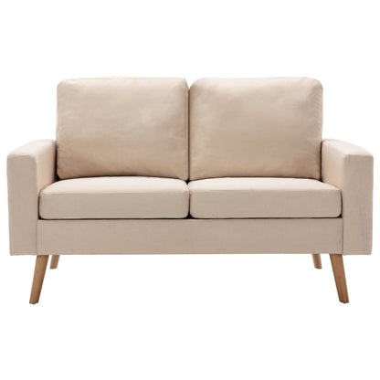 2-Delig Bankstel Stof Crème Fauteuil + tweezitsbank