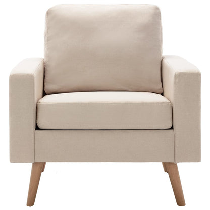 2-Delig Bankstel Stof Crème Fauteuil + tweezitsbank
