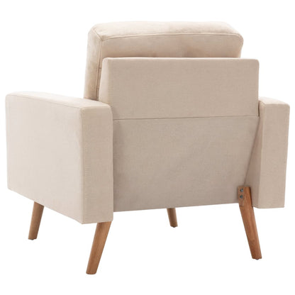 2-Delig Bankstel Stof Crème Fauteuil + tweezitsbank