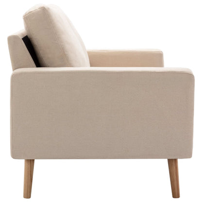 2-Delig Bankstel Stof Crème Fauteuil + tweezitsbank