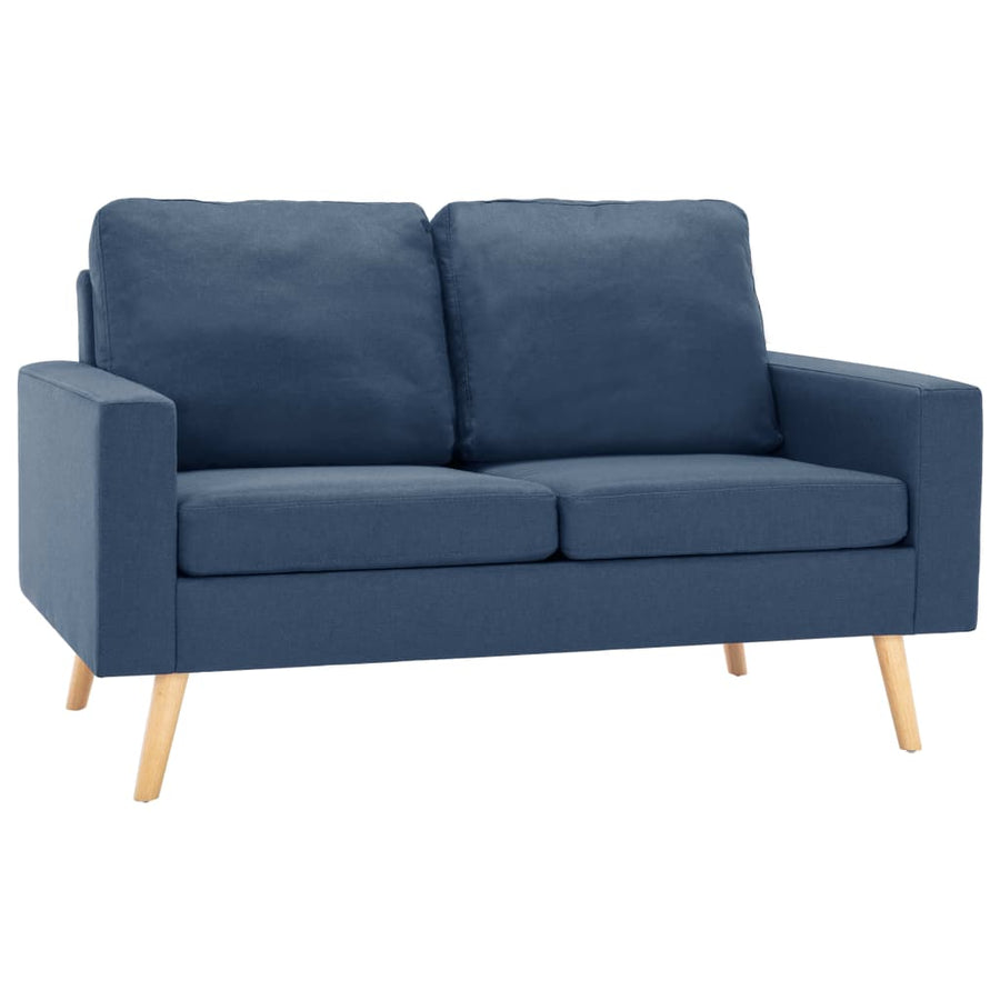 2-Delig Bankstel Stof Blauw Fauteuil + tweezitsbank
