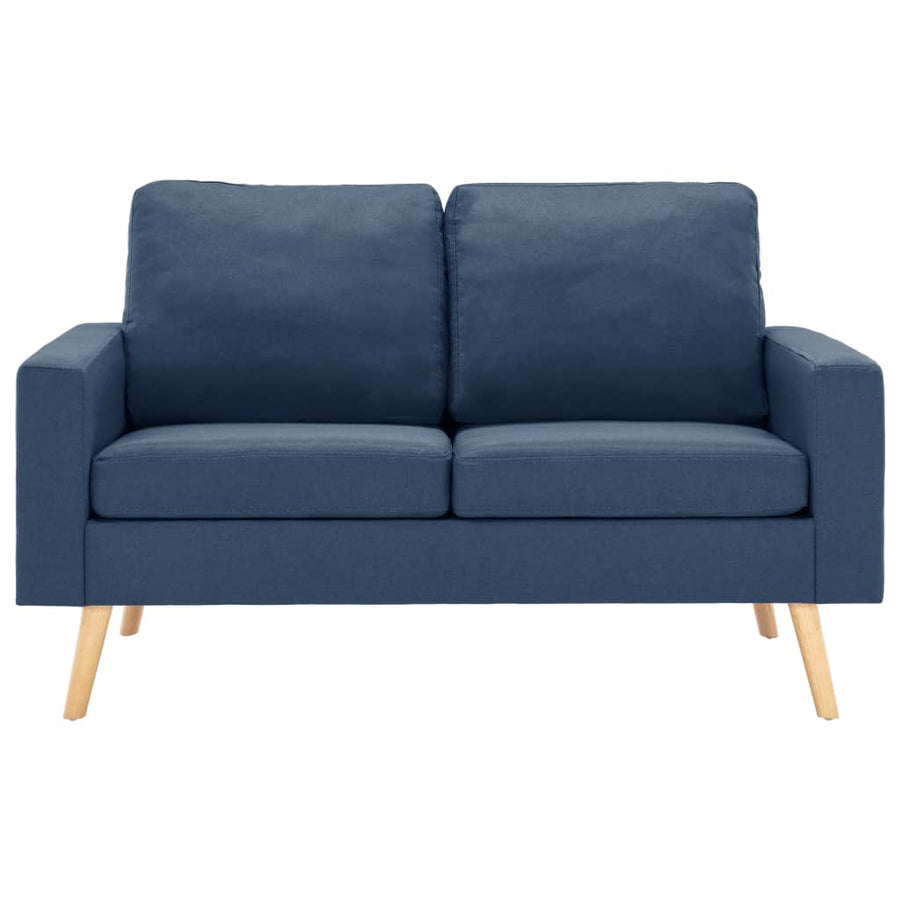 2-Delig Bankstel Stof Blauw Fauteuil + tweezitsbank