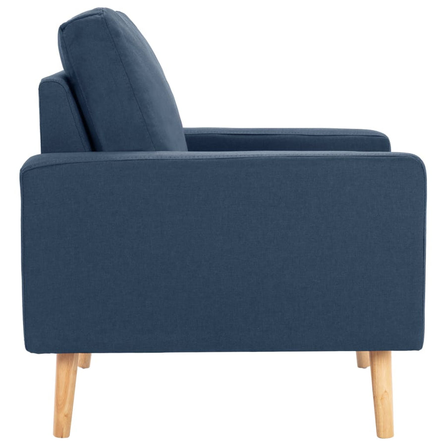 2-Delig Bankstel Stof Blauw Fauteuil + tweezitsbank