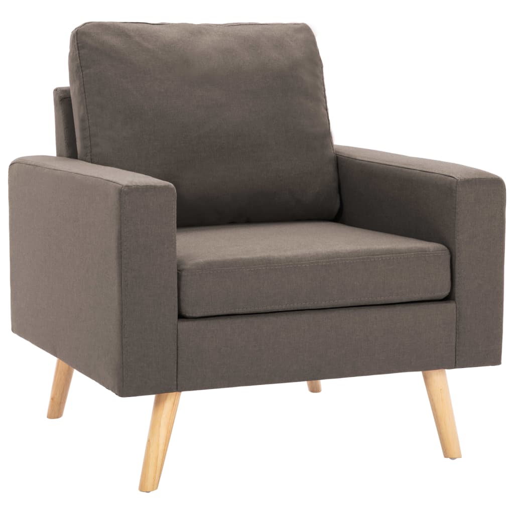 2-Delig Bankstel Stof Taupe Fauteuil + tweezitsbank