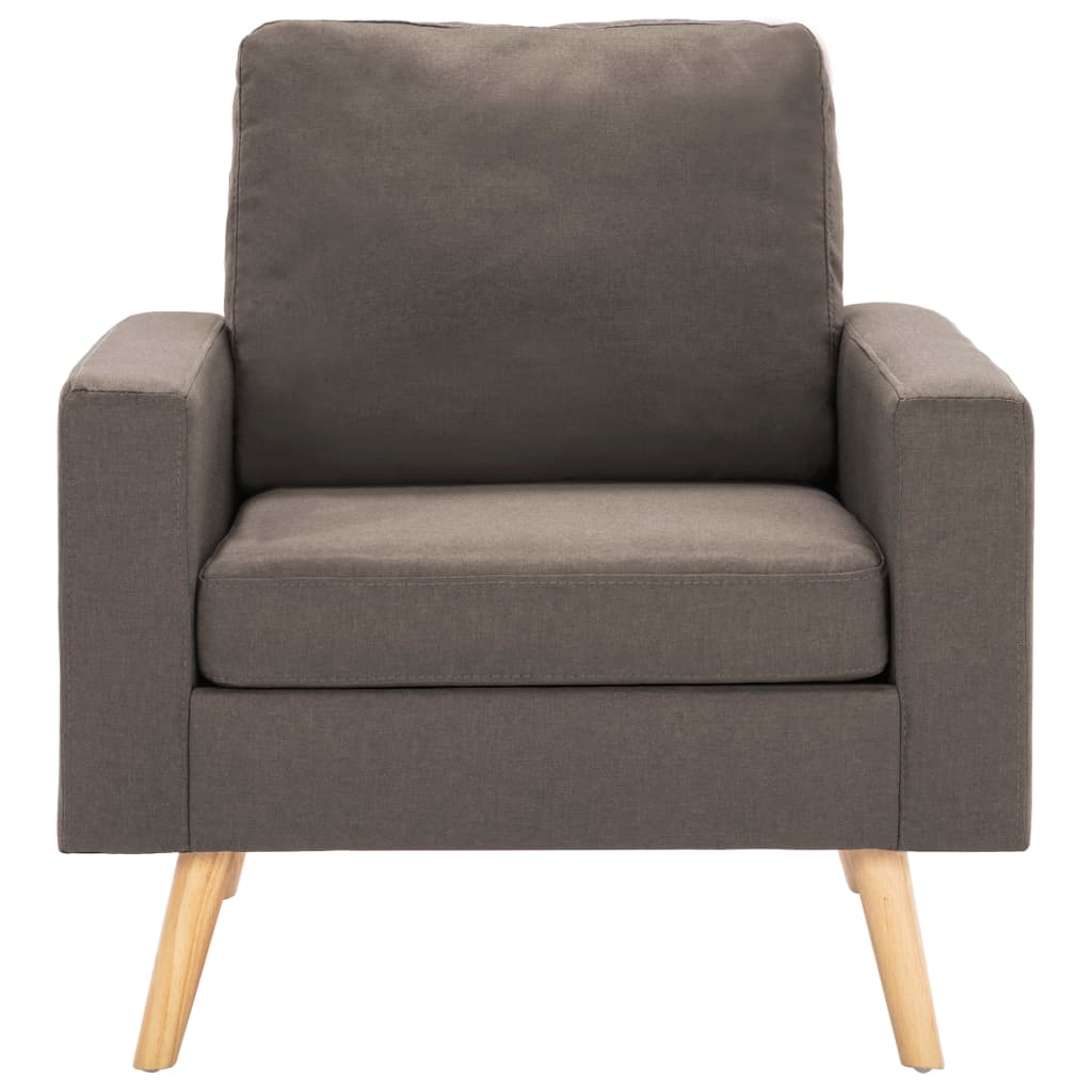 2-Delig Bankstel Stof Taupe Fauteuil + tweezitsbank