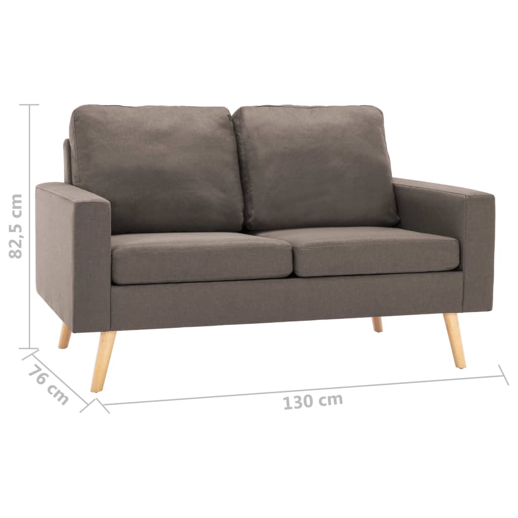 2-Delig Bankstel Stof Taupe Fauteuil + tweezitsbank