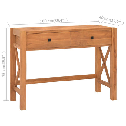 Bureau Met 2 Lades Teakhout 100 x 40 x 75 cm