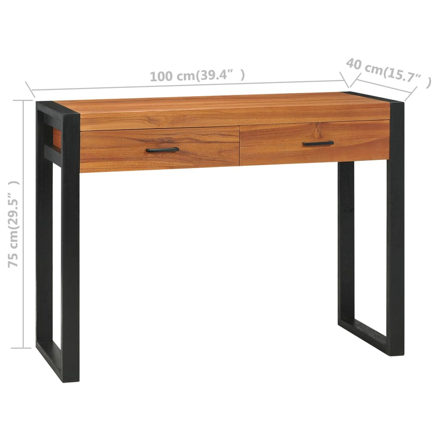 Bureau Met 2 Lades Teakhout 100 x 40 x 75 cm