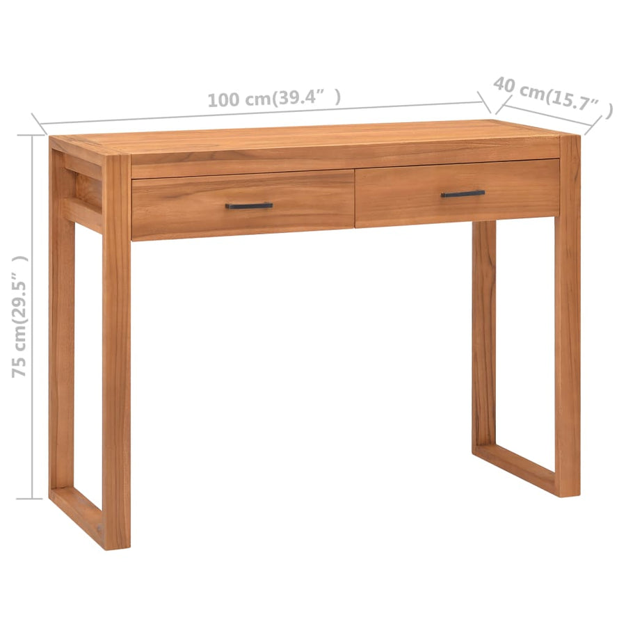 Bureau Met 2 Lades Teakhout 100 x 40 x 75 cm