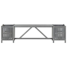 Tuinbank Met 2 Plantenbakken 50 Cm Massief Acaciahout 150 x 30 x 40 cm Grijs