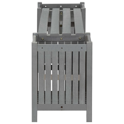 Tuinbank Met 2 Plantenbakken 50 Cm Massief Acaciahout 150 x 30 x 40 cm Grijs