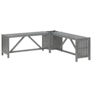 Tuinhoekbank met plantenbak 117x117x40 cm acaciahout grijs