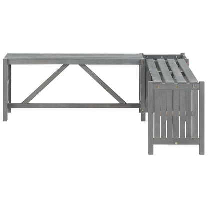 Tuinhoekbank Met Plantenbak 7 Cm Massief Acaciahout 117 x 117 x 40 cm Grijs