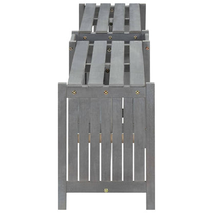 Tuinhoekbank Met Plantenbak 7 Cm Massief Acaciahout 117 x 117 x 40 cm Grijs