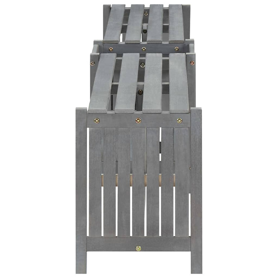 Tuinhoekbank Met Plantenbak 7 Cm Massief Acaciahout 117 x 117 x 40 cm Grijs