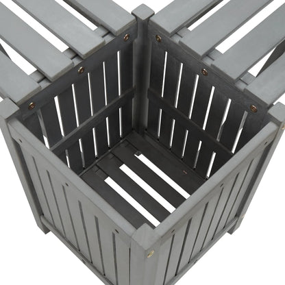 Tuinhoekbank Met Plantenbak 7 Cm Massief Acaciahout 117 x 117 x 40 cm Grijs