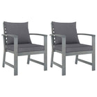 Tuinstoelen 2 st massief acaciahout donkergrijs