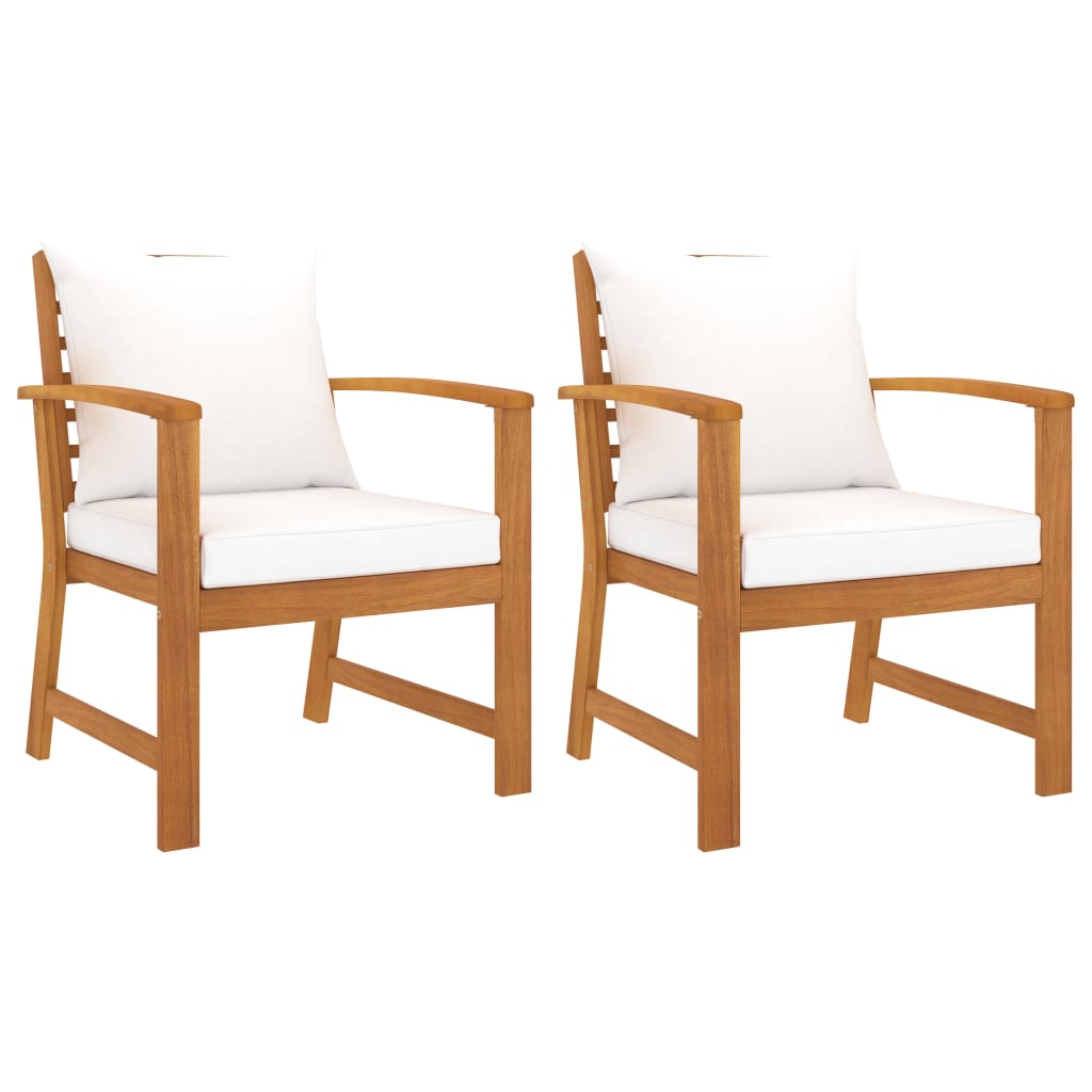 Tuinstoelen Met Kleurig Kussen Massief Acaciahout crème