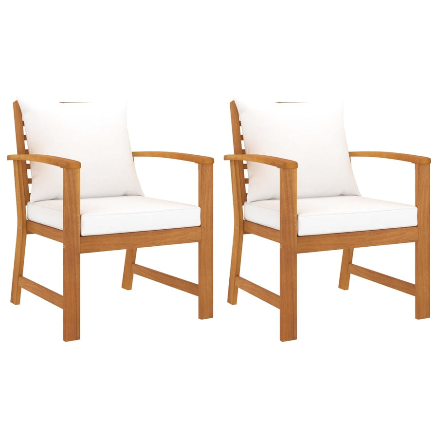 Tuinstoelen Met Kleurig Kussen Massief Acaciahout crème