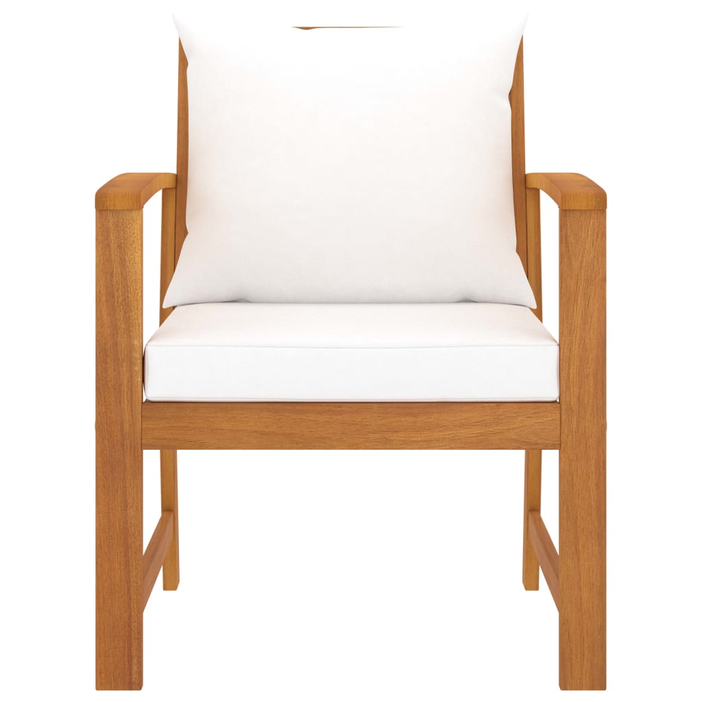 Tuinstoelen Met Kleurig Kussen Massief Acaciahout crème