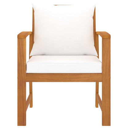 Tuinstoelen Met Kleurig Kussen Massief Acaciahout crème