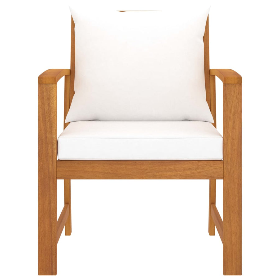 Tuinstoelen Met Kleurig Kussen Massief Acaciahout crème
