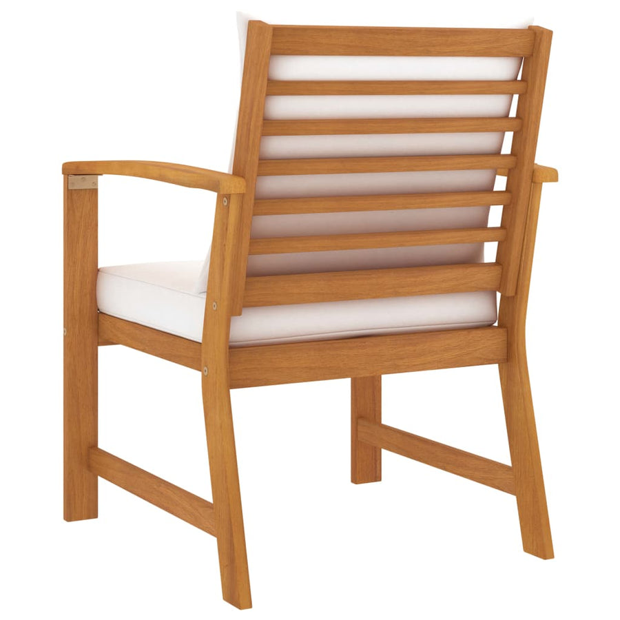 Tuinstoelen Met Kleurig Kussen Massief Acaciahout crème