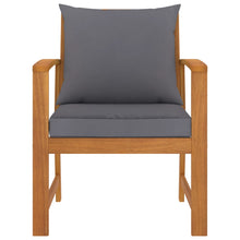 Tuinstoelen Met Donker Kussen Massief Acaciahout Grijs