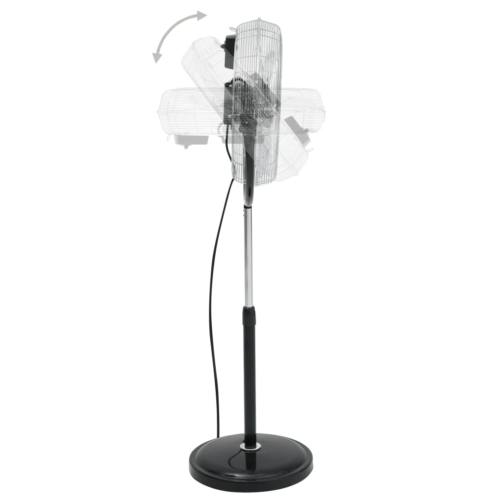 Statiefventilator met kantelkop 3 snelheden 100 W 45 cm chroom