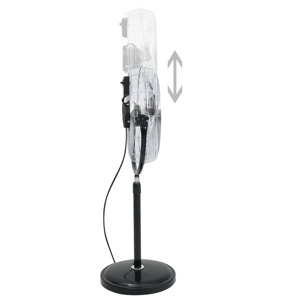 Statiefventilator met kantelkop 3 snelheden 100 W 45 cm chroom