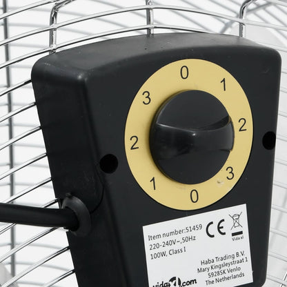 Statiefventilator met kantelkop 3 snelheden 100 W 45 cm chroom